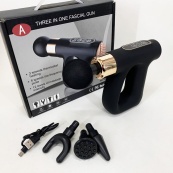 Ударний Перкусійний масажер для тіла та м'язів Масажний пістолет EM HB-007 акумуляторний чорний. Зображення №3 Ударний Перкусійний масажер для тіла та м'язів Масажний пістолет EM HB-007 акумуляторний чорний. Зображення №3