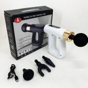 Ударный Перкуссионный массажер для тела и мышц Массажный пистолет EM HB-007 аккумуляторный белый. Изображение №5