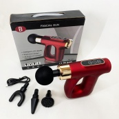 Ударний Перкусійний масажер для тіла та м'язів Масажний пістолет EM HB-007 акумуляторний червоний. Зображення №5