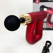 Ударний Перкусійний масажер для тіла та м'язів Масажний пістолет EM HB-007 акумуляторний червоний. Зображення №10