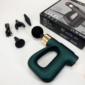 Ударный Перкуссионный массажер для тела и мышц Массажный пистолет EM HB-007 аккумуляторный зеленый. Изображение №8