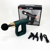 Ударный Перкуссионный массажер для тела и мышц Массажный пистолет EM HB-007 аккумуляторный зеленый. Изображение №11