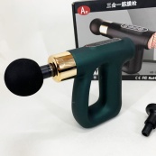 Ударный Перкуссионный массажер для тела и мышц Массажный пистолет EM HB-007 аккумуляторный зеленый. Изображение №12