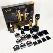 Набір VGR 2 в 1 V-001 V-977 GOLD, акумуляторна машинка для стрижки та триммер. Колір: золотий. Зображення №10