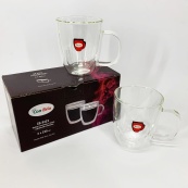 Набір скляних чашок з подвійними стінками Con Brio CB-8423-2, 2шт, 230мл, Прозорі чашки. Зображення №4