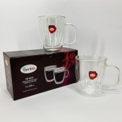 Набір скляних чашок з подвійними стінками Con Brio CB-8423-2, 2шт, 230мл, Прозорі чашки. Зображення №6