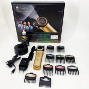 Професійна машинка для стрижки волосся VGR V-001 з дисплеєм 9000 об/хв та 10 насадками. Колір: золотий. Зображення №12