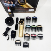 Професійна машинка для стрижки волосся VGR V-001 з дисплеєм 9000 об/хв та 10 насадками. Колір: золотий. Зображення №13