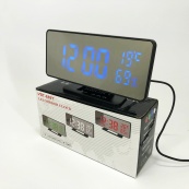 Годинник настільний дзеркальний VST-888Y-5 USB з синім циферблатом, Настільний годинник з підсвічуванням. Зображення №4