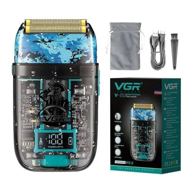Акумуляторна чоловіча електробритва VGR V-352 для гоління бороди та вусів шейвер для ідеальної гладкості Акумуляторна чоловіча електробритва VGR V-352 для гоління бороди та вусів шейвер для ідеальної гладкості