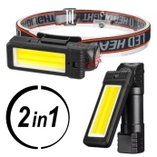 Фонарь WORKLIGHT 2 в 1 5305-COB(WHITE+YELLOW), Мощный фонарь для рыбалки, Мощный фонарь на голову. Изображение №5