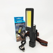 Фонарь WORKLIGHT 2 в 1 5305-COB(WHITE+YELLOW), Мощный фонарь для рыбалки, Мощный фонарь на голову. Изображение №13