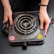 Електроплита спіральна настільна плита Domotec MS-5801 1000 Вт, Переносна компактна електроплита. Зображення №7