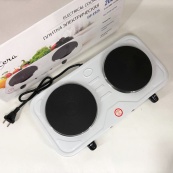 Плита электрическая Suntera DP-1925 2000 Вт, электроплита двухконфорочная настольная. Цвет: белый. Изображение №2