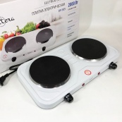 Плита электрическая Suntera DP-1925 2000 Вт, электроплита двухконфорочная настольная. Цвет: белый. Изображение №4