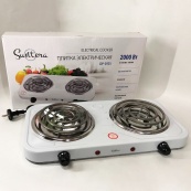 Плита электрическая Suntera DP-1915 2000 Вт, мощная настольная электроплита, плита бытовая. Цвет: белый. Изображение №2