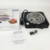 Плита електрична Suntera SP-1910, електроплита 1000 w, електроплита 1 комфорка. Колір: чорний. Зображення №4