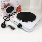 Плита електрична Suntera SP-1930, електроплита 1 комфорка, електроплита кухонная. Колір: білий. Зображення №4