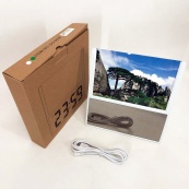 Электронные проводные настольные цифровые часы DS-6608 с фоторамкой, зелёная подсветка. Цвет: белый. Изображение №13