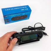 Часы VST-716-2 настольные 220В будильник Черный корпус Светло зеленые цифры. Изображение №5