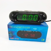 Часы VST-716-2 настольные 220В будильник Черный корпус Светло зеленые цифры. Изображение №9