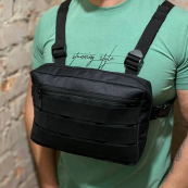 Чоловіча тактична сумка барсетка, Армійська сумка через плече, Нагрудна сумка тактична тканинна. Зображення №13