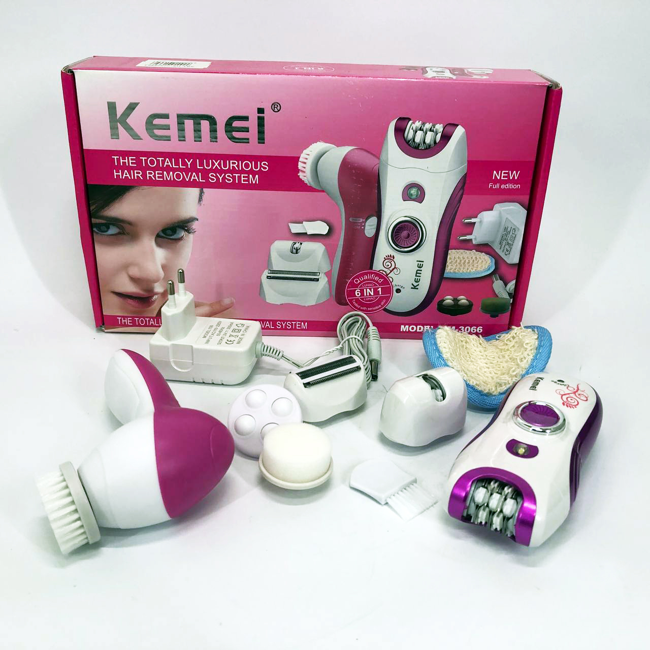 Епілятор жіночий багатофункціональний 6 в 1 пінцетний Kemei KM-3066 Х масажер догляд за шкірою 2 швидкості Епілятор жіночий багатофункціональний 6 в 1 пінцетний Kemei KM-3066 Х масажер догляд за шкірою 2 швидкості