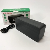 Електронні настільні годинники VST-862S-6 чорні з білим підсвічуванням, з датчиками температури та вологості. Зображення №6