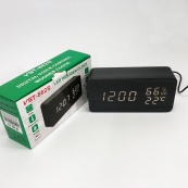 Електронні настільні годинники VST-862S-6 чорні з білим підсвічуванням, з датчиками температури та вологості. Зображення №11