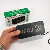 Електронні настільні годинники VST-862S-6 чорні з білим підсвічуванням, з датчиками температури та вологості. Зображення №13