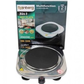 Плита електрична Rainberg RB-009 одноконфоркова настільна електроплита на одну конфорку з нержавіючої сталі. Зображення №3