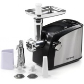 Електрична м'ясорубка Rainberg RB-673 із соковижималкою та шатківницею 9 насадок 3000W з реверсом. Зображення №3