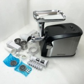 Електрична м'ясорубка Rainberg RB-673 із соковижималкою та шатківницею 9 насадок 3000W з реверсом. Зображення №5