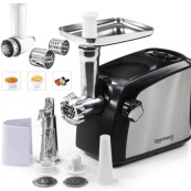 Електрична м'ясорубка Rainberg RB-673 із соковижималкою та шатківницею 9 насадок 3000W з реверсом. Зображення №14