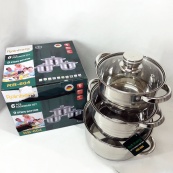 Набор кастрюль Rainberg RB-604 нержавеющая сталь, капсульное 9-ти слойное дно (3 кастрюли 3 крышки). Изображение №6