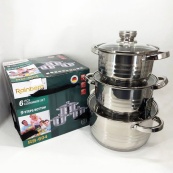 Набор кастрюль Rainberg RB-604 нержавеющая сталь, капсульное 9-ти слойное дно (3 кастрюли 3 крышки). Изображение №7