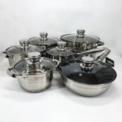 Набір посуду Rainberg RB-601 (12 предметів) з нержавіючої сталі, каструлі з нержавіючої сталі. Зображення №5