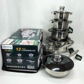 Набір посуду Rainberg RB-601 (12 предметів) з нержавіючої сталі, каструлі з нержавіючої сталі. Зображення №11