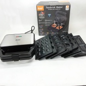 Мультимейкер RAF R.552 – 7 в 1: вафельниця, гриль, сендвічниця, пончики, горіхи, кекси, печиво, 800 Вт. Зображення №4