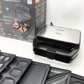 Мультимейкер RAF R.552 – 7 в 1: вафельниця, гриль, сендвічниця, пончики, горіхи, кекси, печиво, 800 Вт. Зображення №6