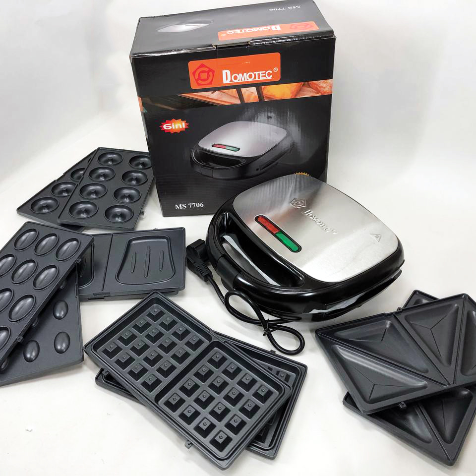 Мультипекарь 6в1 со съемными формами Domotec MS-7706, сендвичница 4в1, домашний гриль для шаурмы Мультипекарь 6в1 со съемными формами Domotec MS-7706, сендвичница 4в1, домашний гриль для шаурмы