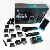 Комплект 3 в 1 VGR V-694 акумуляторна машинка для стрижки, триммер та електробритва шейвер. Колір: синій. Зображення №8