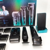 Комплект 3 в 1 VGR V-694 акумуляторна машинка для стрижки, триммер та електробритва шейвер. Колір: синій. Зображення №13