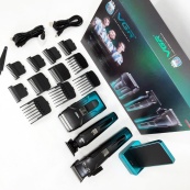 Комплект 3 в 1 VGR V-694 акумуляторна машинка для стрижки, триммер та електробритва шейвер. Колір: синій. Зображення №14