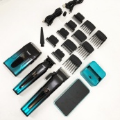 Комплект 3 в 1 VGR V-694 акумуляторна машинка для стрижки, триммер та електробритва шейвер. Колір: синій. Зображення №20