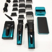 Комплект 3 в 1 VGR V-694 акумуляторна машинка для стрижки, триммер та електробритва шейвер. Колір: синій. Зображення №21