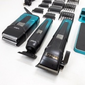 Комплект 3 в 1 VGR V-694 акумуляторна машинка для стрижки, триммер та електробритва шейвер. Колір: синій. Зображення №23