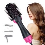 Фен Щітка гребінець 3в1 One step Hair Dryer 1000 Вт 3 режими випрямляч для укладання волосся стайлер з функцією іонізації. Зображення №33