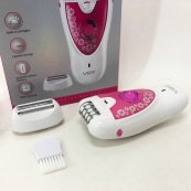 Эпилятор VGR V-722 аккумуляторный 2 скорости 32 пинцета с насадками. Цвет: розовый. Изображение №2
