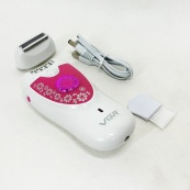 Эпилятор VGR V-722 аккумуляторный 2 скорости 32 пинцета с насадками. Цвет: розовый. Изображение №3